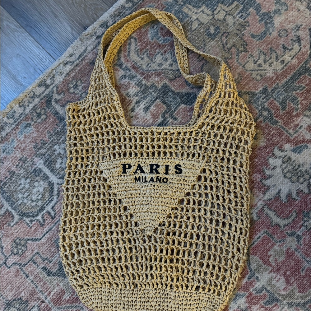Crochet Tote Bag in Natural Wheat